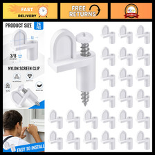 24 Pack Nylon Window Screen Clips 3/8" with Screws for Storm Windows Doors