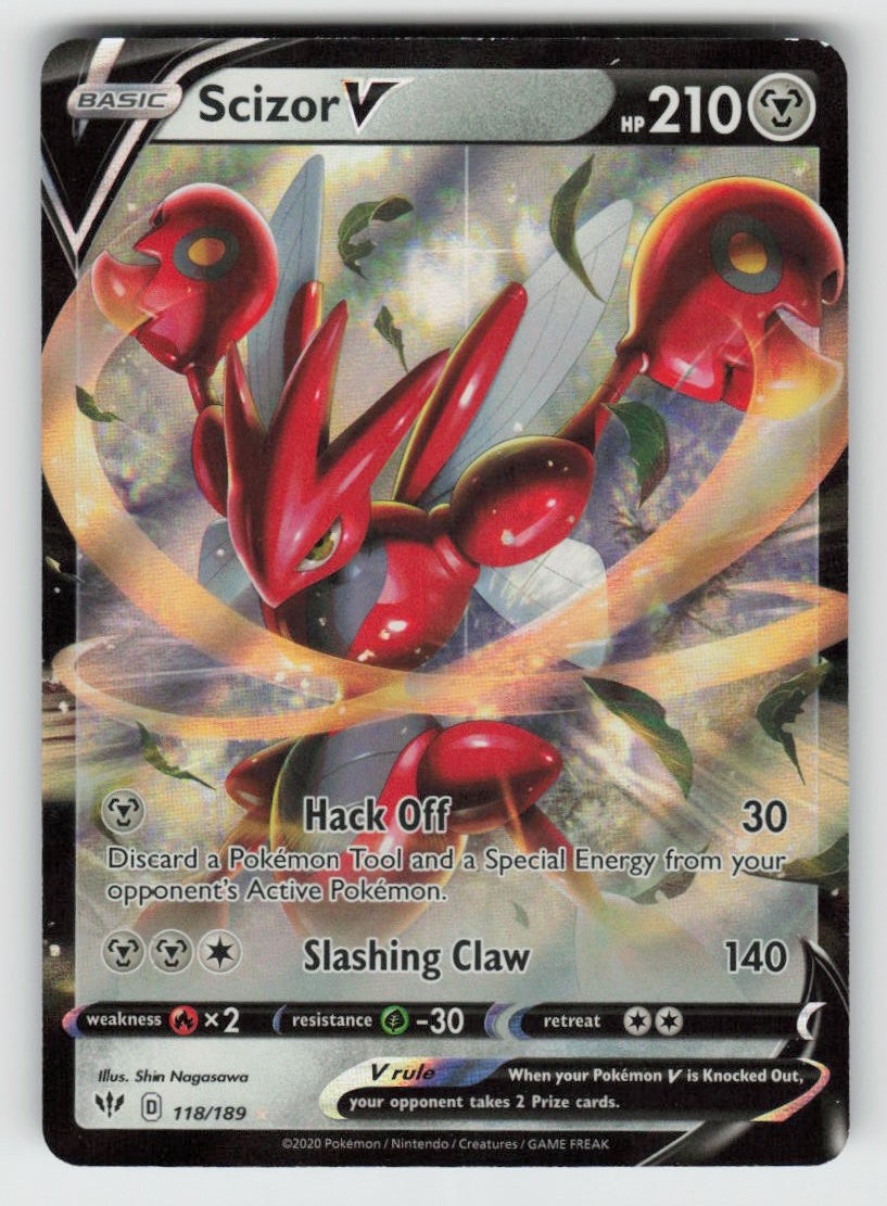 Scizor V 118/189 V Rare Darkness Ablaze Near Mint