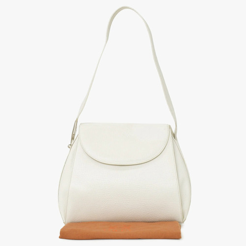 LOEWE Semi Shoulder Bag Calfskin White Unisex #WSB9262
