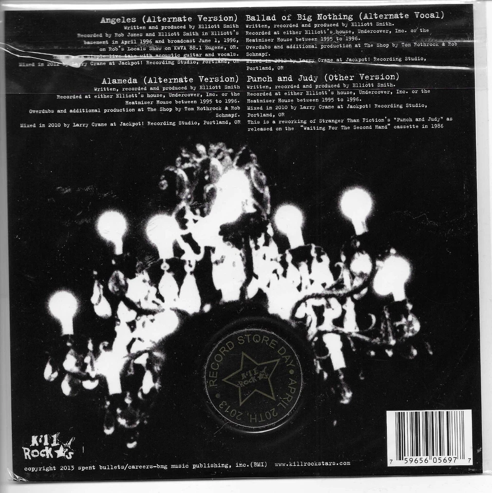 ELLIOTT SMITH Either or 4 ALTERNATE 5500 MADE YELLOW 7 INCH VINYL SEALED RSD 7” - Image 2 of 2