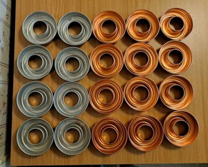 20 Vintage Aluminum Ring Jello Molds Individual Molds Copper & Silver Color
