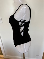 Privacy Please bodysuit black open sides with ties Size S Excellent condition