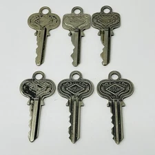 Russwin Keys Lot Of 6 Decorative Ornate Scroll Antique Vintage