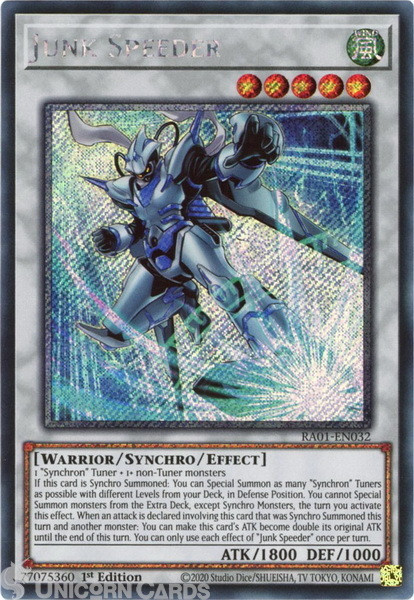 RA01-EN032 Junk Speeder :: Platinum Secret Rare 1st Edition YuGiOh Card