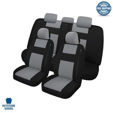 Universal Breathable Cloth Car Seat Covers Full Set For Suv Sedan Van Universal Breathable Cloth Car Seat Covers Full Set For Suv Sedan Van