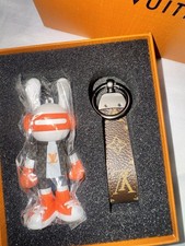 LV Key Chain Set Orange Figure Monogram Strap Logo Gift Box