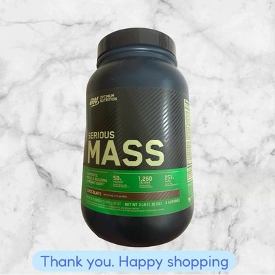 Optimum Nutrition Serious Mass Protein Powder Chocolate 3 LB (1.36 KG) NEW SHIP