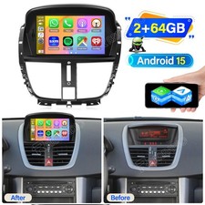 Per Peugeot 207 2006-2015 Android 15 Autoradio GPS Navi WIFI Bluetooth CARPLAY