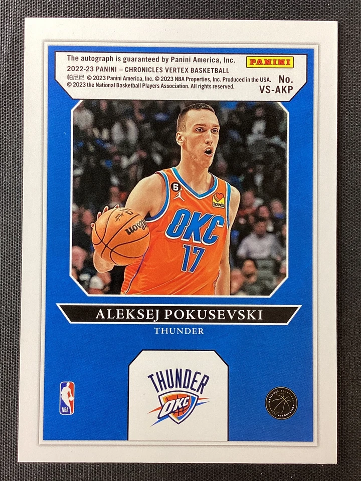 2022-23 Panini Chronicles Vertex Signatures #VS-AKP Aleksej Pokusevski AUTO - Image 2 of 2