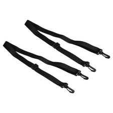 59" Shoulder Strap 2 Pcs 0.98" Width Nylon Strap with Plastic Swivel Hooks Black