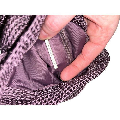 The Sak casual simple Small Plum crochet backpack bag with pockets - Picture 5 of 7