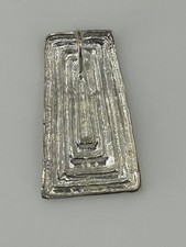 Silver Tone Pendant Rectangular Geometric Design