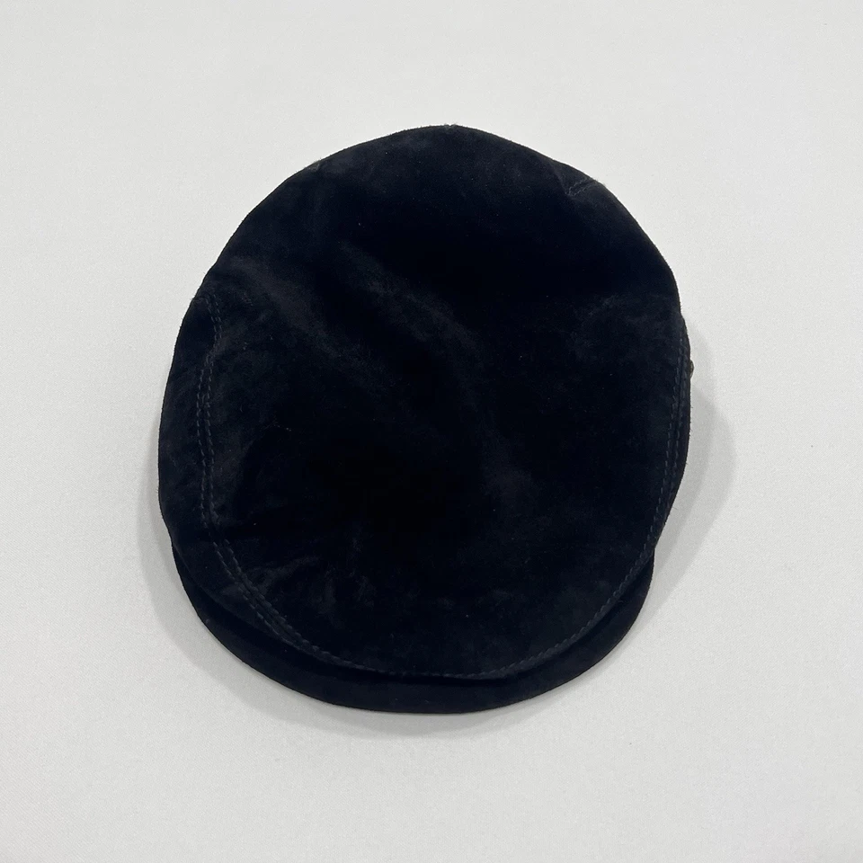 Gorra Helen Kaminski Australia Newsboy mediana negra 100 % terciopelo gamuza de becerro Foto 3 de 4