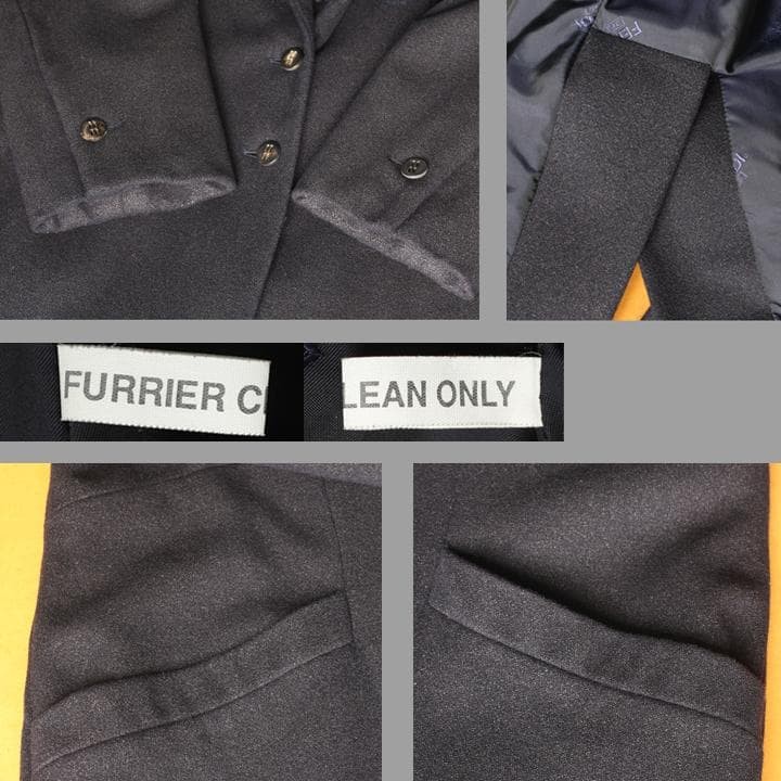 Used Fendi Chesterfield Coat Size 46 Black With Removable Fur Length 105cm thumbnail 7