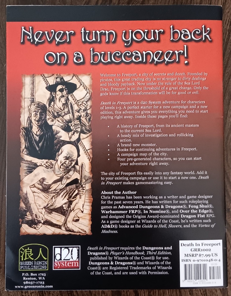 Death In Freeport' Dungeons & Dragons Module Adventure Wizards Of