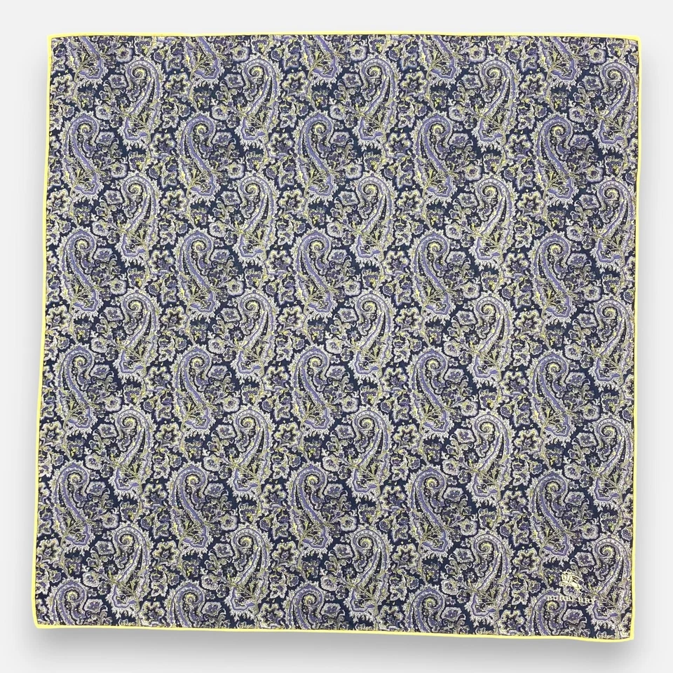 Vintage 90s Burberry Handkerchief Neckerchief Paisley Square Scarf - Image 2 of 4