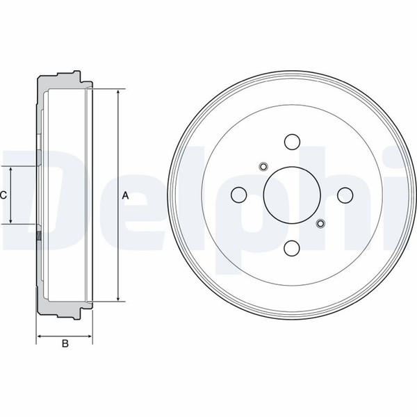 2X Delphi Bremstrommel BF530 FüR Yaris Toyota SCP10_ SCP10R NCP10 SCP12_ SCP13_-image