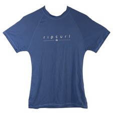 Rip Curl Womens Rash Guard Medium 12 Short Sleeve Blue Slade UPF 50