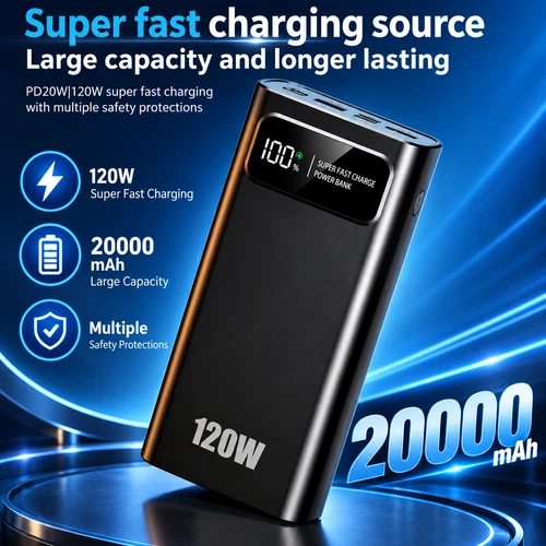20000mAh Fast External Portable Power Bank Backup Battery Charger For Cell Phone - product listing photo