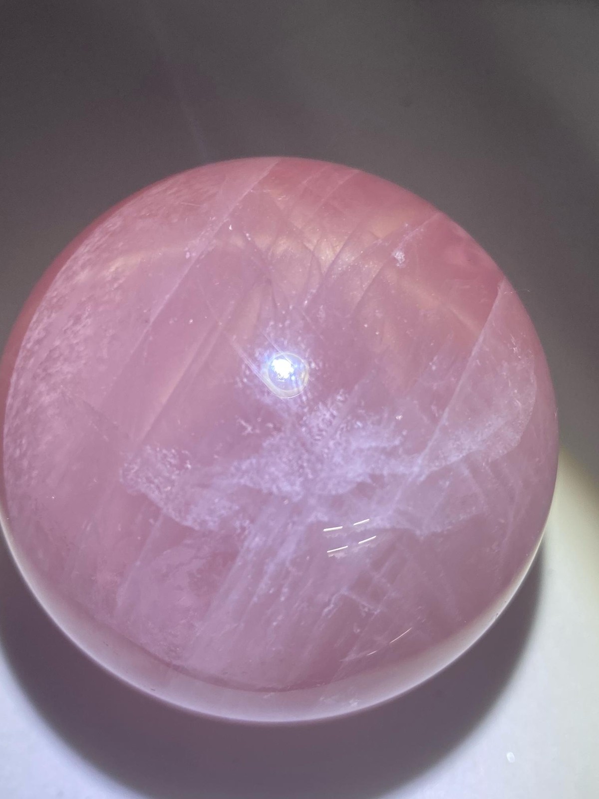 Star Flash Rose Quartz Sphere! See Video!