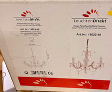 Lampadario LeuchtenDirekt 3 luci Maria Teresa ottone gocce acriliche E14