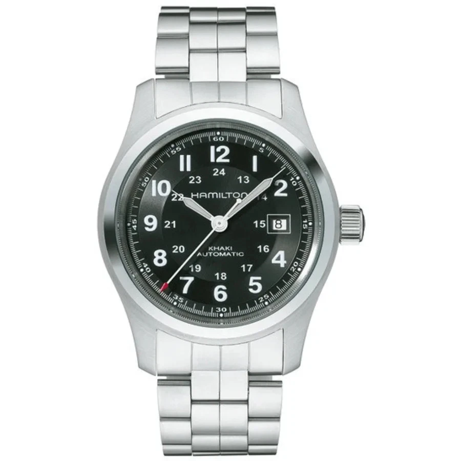 Nuevo reloj para hombre Hamilton Khaki Field automático 42 mm esfera negra acero H70515137