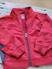 RED GRAY NIKE FULL ZIP WARM UP ACTIVEWEAR JACKET TODDLER SZ 18M
