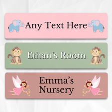 Personalised Childrens Door Plaque Metal Name Plate Kids Bedroom Nursery Sign
