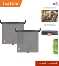Brica Sun Safety Car Window Shade with Heat Alert, Helps Block UVA/UVB Rays, ...