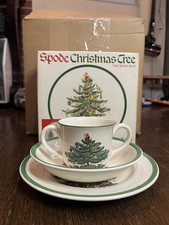 Spode Christmas Tree 3-Piece Tea Cup and Plate / Saucer Set Buffet Dinnerware