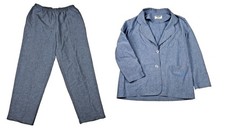 Alfred Dunner VTG Pajama Set Womens Blue 2 Piece Loungewear USA Made