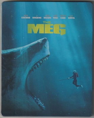  THE MEG, Warner Bros. 2018 2D & 3D DISC STEELBOOK BLU-RAY TOP SEHR GUT