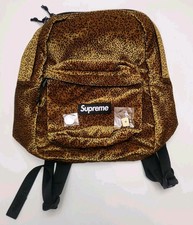 Supreme Velvet Backpack - Tan Leopard - NEW With Pins As Shown Free Shipping