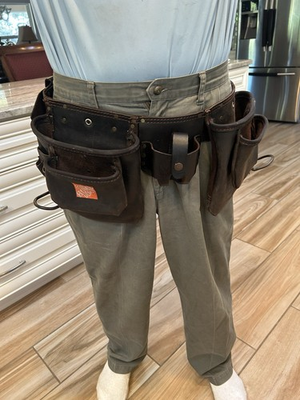 #ad Vintage Home Depot All Leather Tool Belt Leather Has Been Reconditioned $69.99