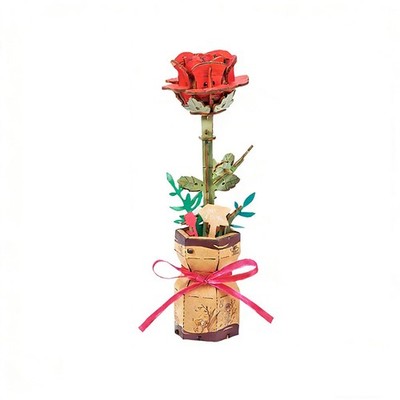 3D Wooden Puzzle Kids Flower Building Block Set DIY Botanical Toy Crafts Kit