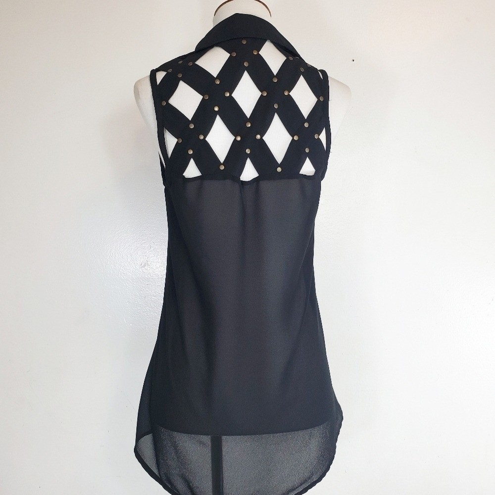Bcbgeneration Button Down Black Tank Top Xsmall P… - image 3