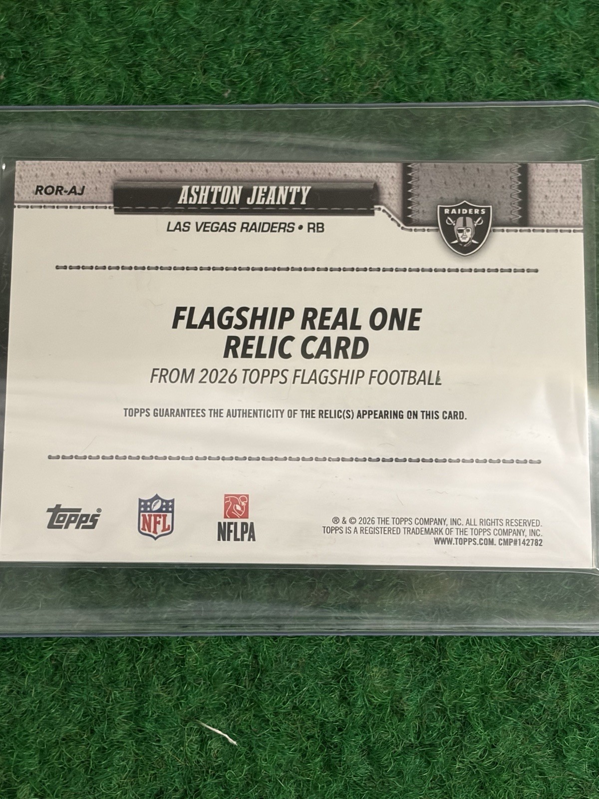 Topps 2026 Flagship Ashton Jeanty Real One Relic ROR-AJ Las Vegas ...