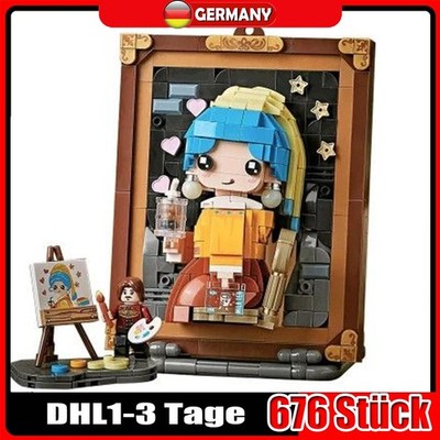 Mädchen mit Perlenohrring Bausteine Modell 676 Teile 3D Ölgemälde Bausatz 14+
