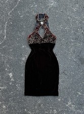 Vintage Jessica McClintock Gunne Sax Velvet Halter Gown - Size 3/4
