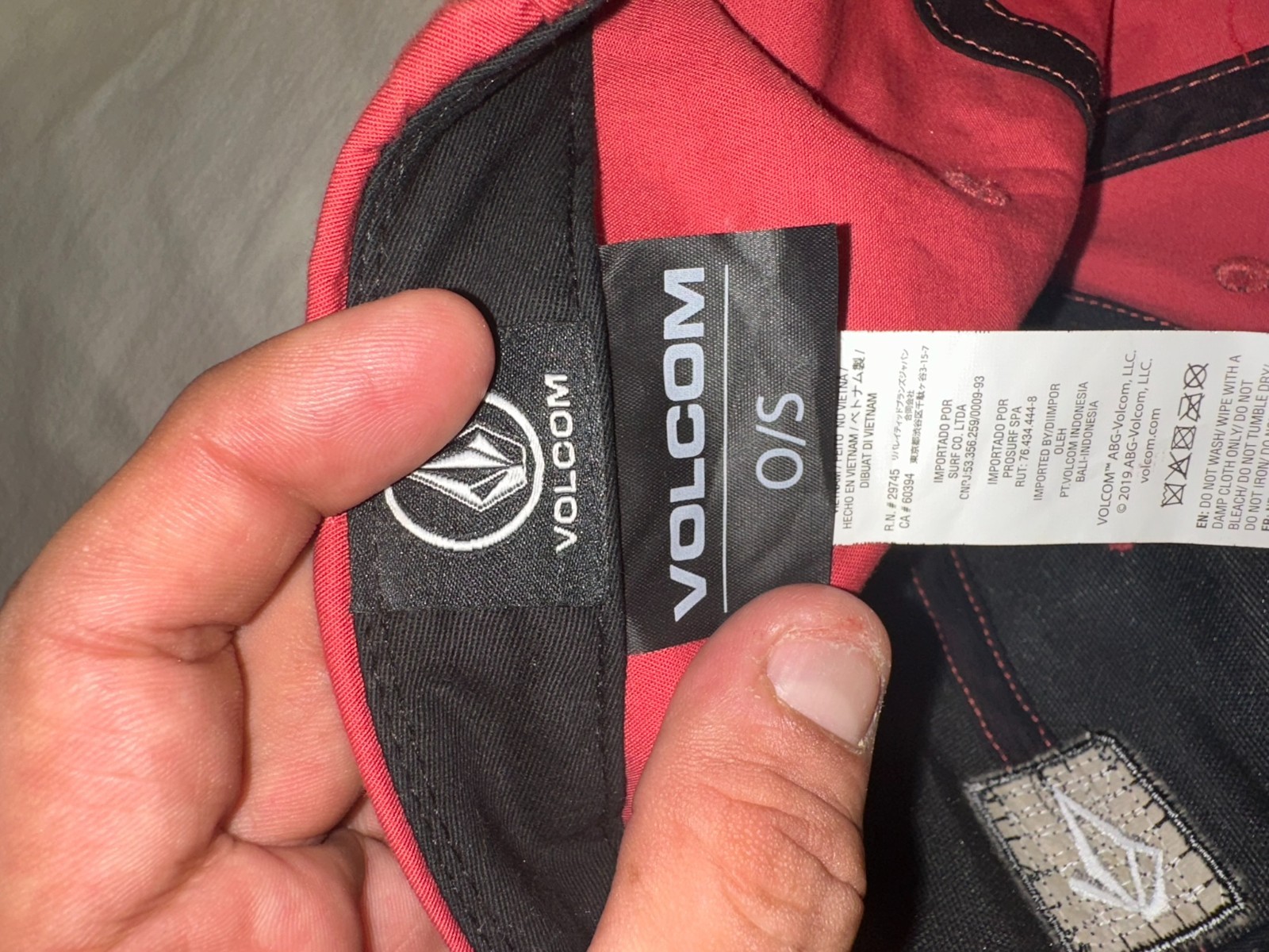 Volcom Red Snapback Hat Stone Logo Adjustable Cap - image 5