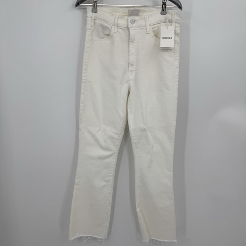 Mother Denim Hustler Ankle Fray Jeans in Fairest of Them All White size 28 NWT *