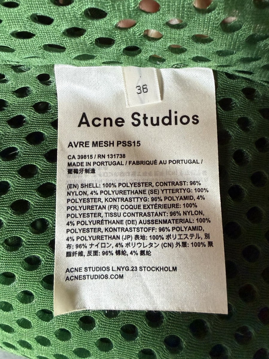 Acne Studios Avre GREEN Mesh Top SZ 36 Women's | eBay