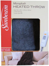 Microplush Heated Electric Throw - Charcoal Grey