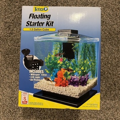 Tetra 1.5-Gallon Cube Floating Aquarium Starter Kit / Whisper Filter & LED Light