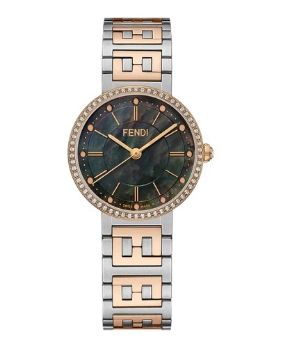 Fendi Womens Forever Fendi Two Tone 29mm Bracelet Fashion Watch