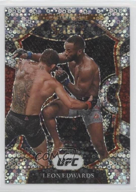 2021 Panini Select UFC Concourse Disco Prizm Leon Edwards #67 17ft