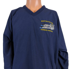 Vintage Boston Police Harbor Patrol Jacket Mens M Blue Windbreaker Massachusetts - product listing photo