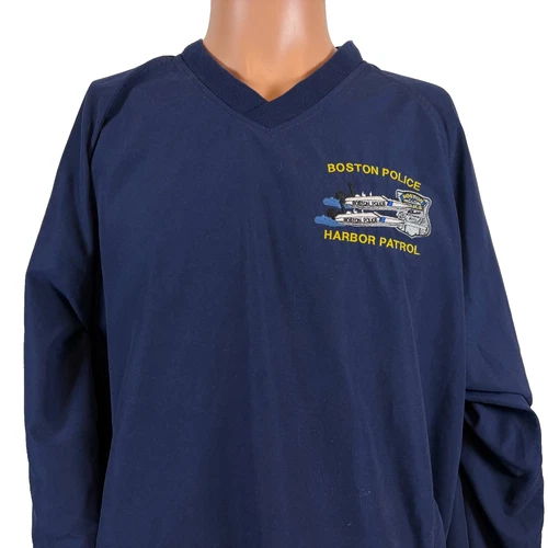 Vintage Boston Police Harbor Patrol Jacket Mens M Blue Windbreaker Massachusetts - product listing photo