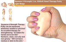 Squeeze 4 Strength 3 oz. XXSoft Hand Therapy Putty Light Beige