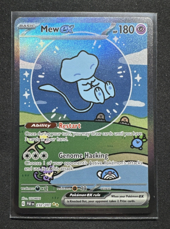 Pokemon S&V Paldean Fates - Mew ex 232/091 SIR (Bubble Mew) English NM